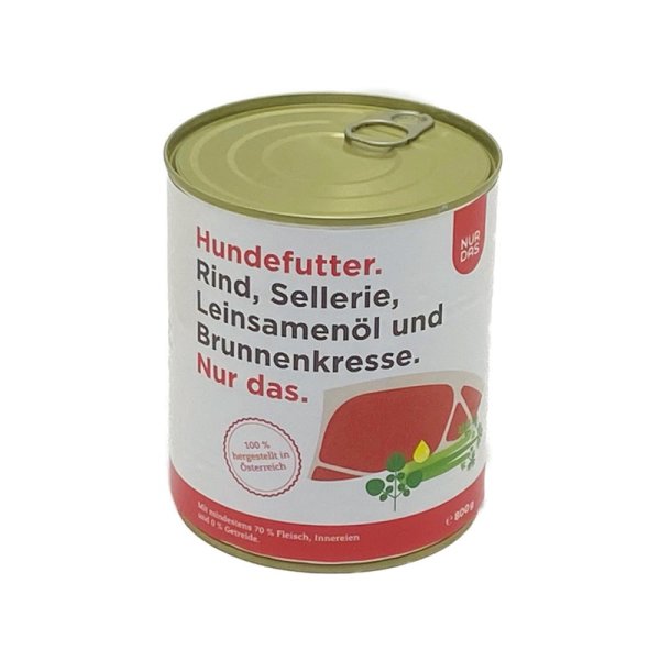 NUR DAS Hund- Rind, Sellerie und Leinsamen&ouml;l 800g
