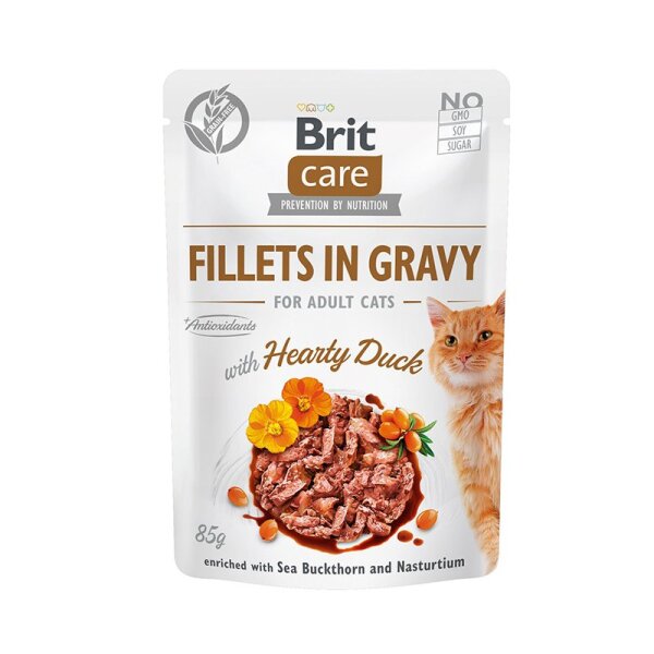Brit Care Cat - Filets in So&szlig;e mit herzhafter Ente 85gr A