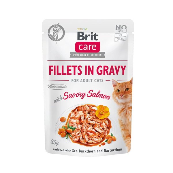 Brit Care Cat - Filets in So&szlig;e mit herzhaftem Lachs 85gr
