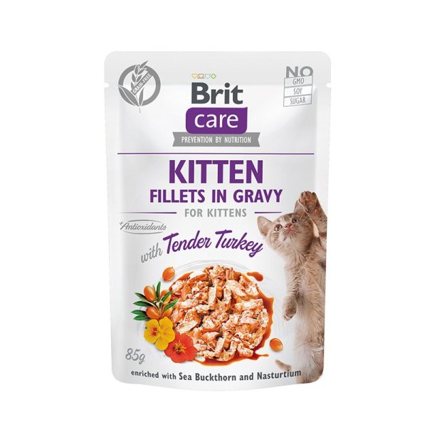 Brit Care Cat - Kitten - Filets in So&szlig;e mit zartem Truthahn 85gr