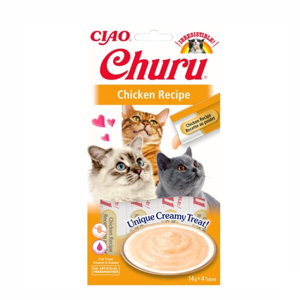 Churu Cat Snack  P&uuml;ree Huhn   4 x 14 gr EU 103