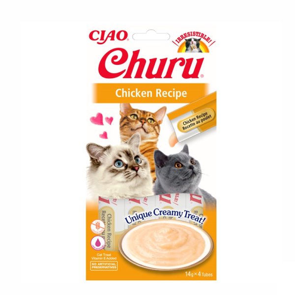 Churu Cat Snack  P&uuml;ree Huhn   4 x 14 gr
