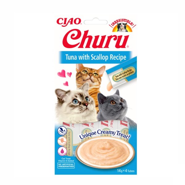 Churu Cat Snack  P&uuml;ree Thunfisch + Jakobsmuscheln   4 x 14 gr