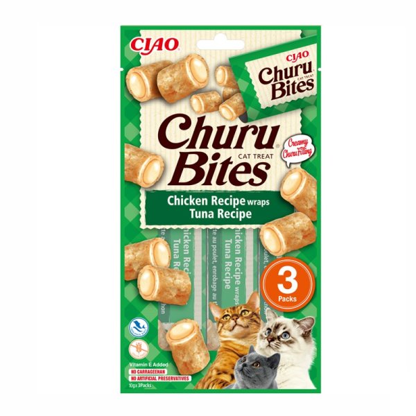 Churu Cat Snack Bites Huhn mit Thunfisch 3 x 10 gr