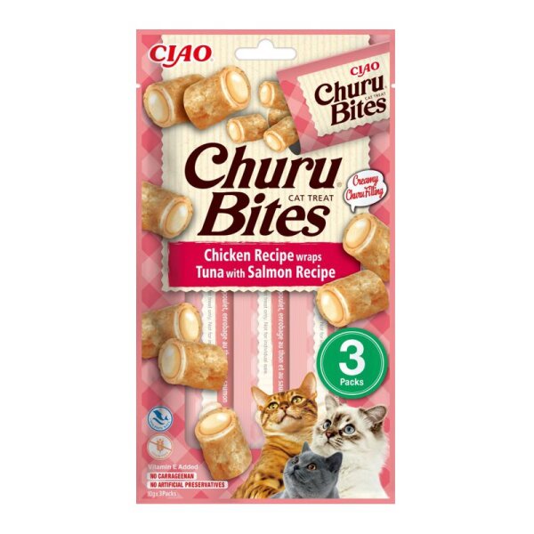Churu Cat Snack Bites Huhn mit Thunfisch + Lachs 3 x 10 gr EU 723