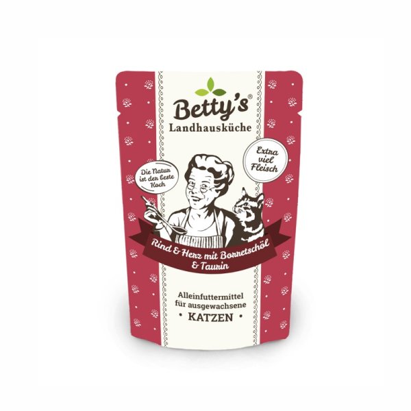 Bettys Landhausküche Katze Rind & Herz mit Borretschöl 100gr