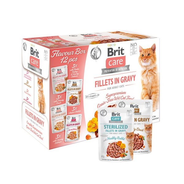 Brit Care Cat Pouch - Fillets in Soße - Multipack. (12*85 g)