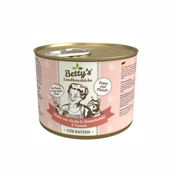 Bettys Landhausküche Katze  Huhn mit Lachs & Borretschöl 200gr