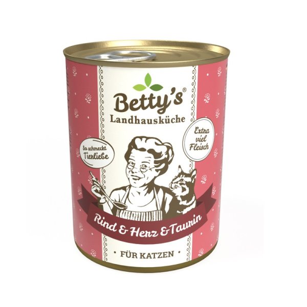 Bettys Landhausküche Katze  Rind & Herz mit Borretschöl 400gr