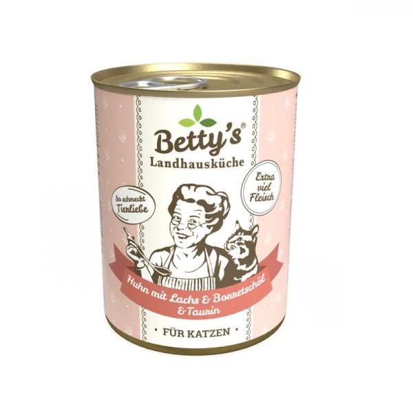 Bettys Landhausküche Katze  Huhn mit Lachs & Borretschöl 400gr