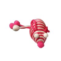 Maus mit Rassel 8 cm rosa / wei&szlig;