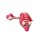 Maus mit Rassel 8 cm rosa / wei&szlig;