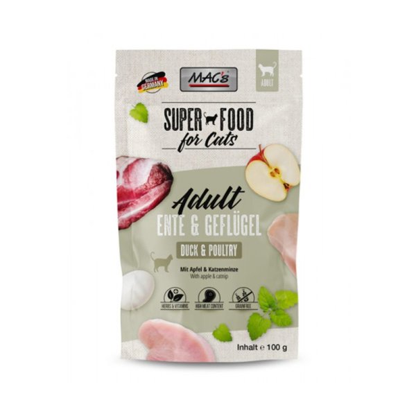 Mac&acute;s Pouch Cat Ente & Gefl&uuml;gel & Apfel 100gr