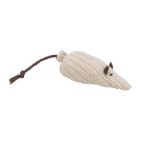 Stoffmaus mit Katzenminze beige 12cm