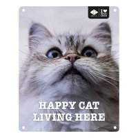 I LOVE Happy Cats Schild "Living here"