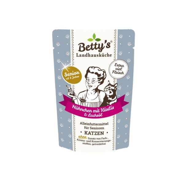 Bettys Landhausk&uuml;che Katze Senior H&uuml;hnchen mit K&uuml;rbis 100gr