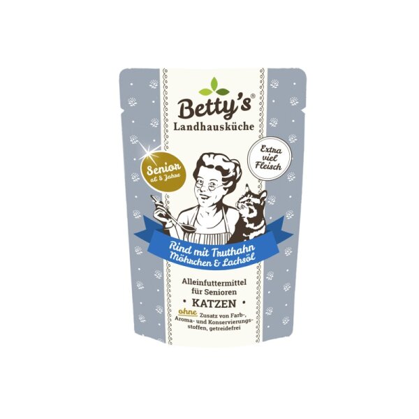 Bettys Landhausk&uuml;che Katze Senior Truthahn & M&ouml;rchen & Lachs&ouml;l  100gr