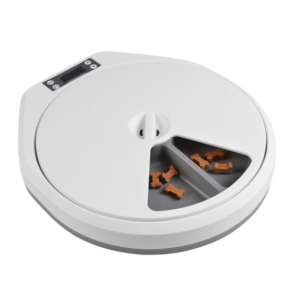 Automatische futternapf - 5 mahlzeiten weiss/grau