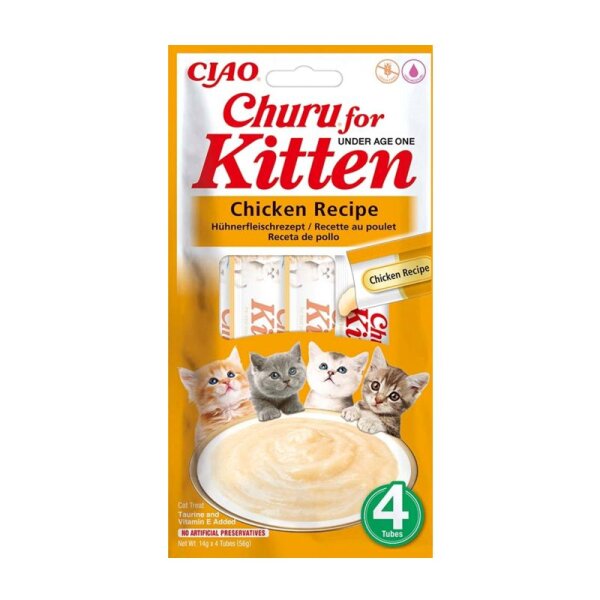 Churu Cat Snack P&uuml;ree Kitten Huhn 4 x 14 gr EU 692