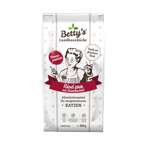 Bettys Landhausk&uuml;che Katze Trockenfutter Rind pur 300gr