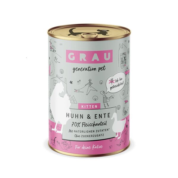 Grau Kitten Ente & Huhn 400gr