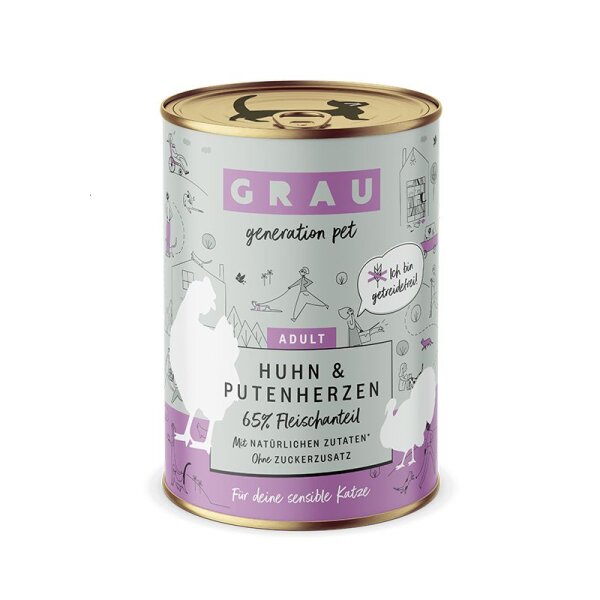 Grau Huhn & Putenherzen 400gr