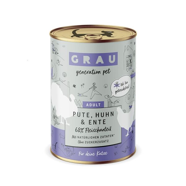 Grau Pute, Huhn & Ente 400gr