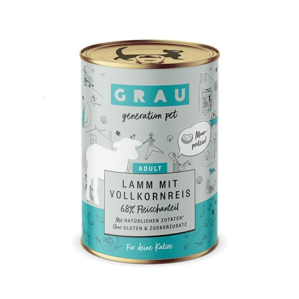 Grau Lamm mit Vollkornreis 400gr