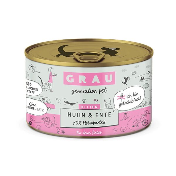 Grau Kitten Ente & Huhn 200gr