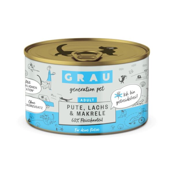 Grau Pute, Lachs & Makrele 200gr