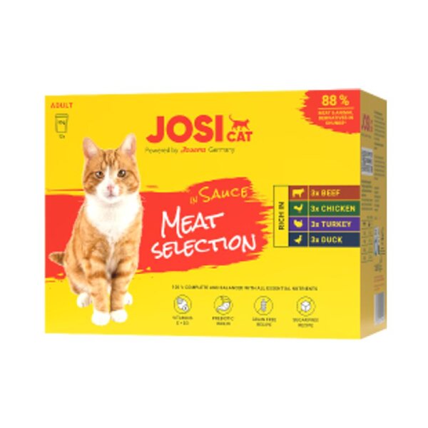 JosiCat Meat in Sauce 12 x 85 gr Pouch