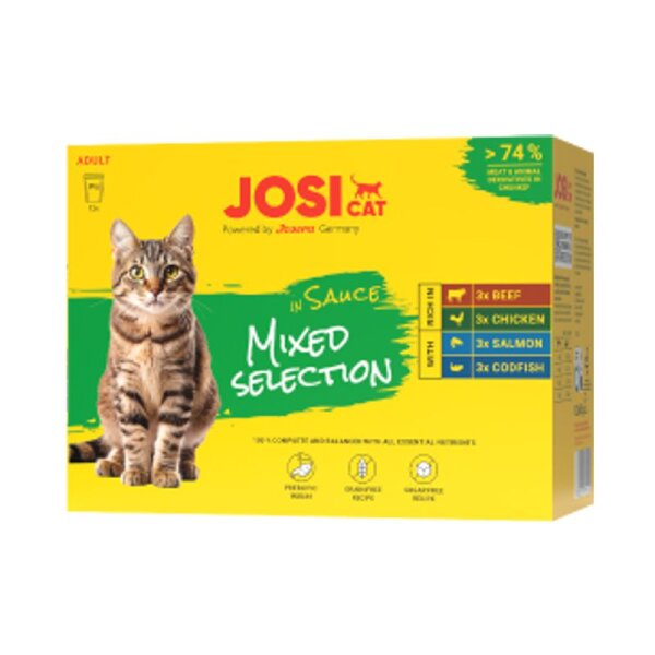 JosiCat Mixed in Sauce 12 x 85 gr Pouch
