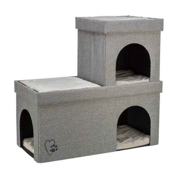 H&ouml;hle Kimy 2 Etagen 76 x 72 x 37 cm hellgrau