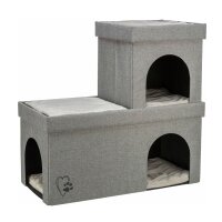H&ouml;hle Kimy 2 Etagen 76 x 72 x 37 cm hellgrau