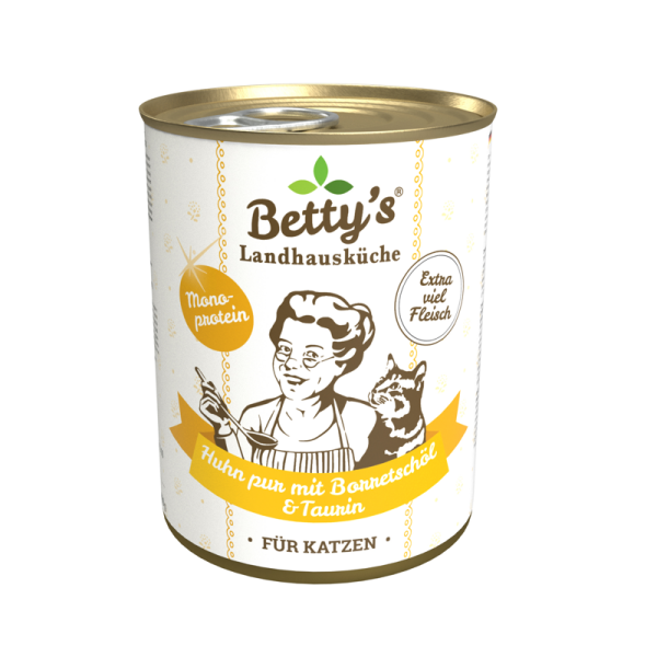 Bettys Landhausk&uuml;che Katze Huhn Pur mit Borretsch&ouml;l 800gr